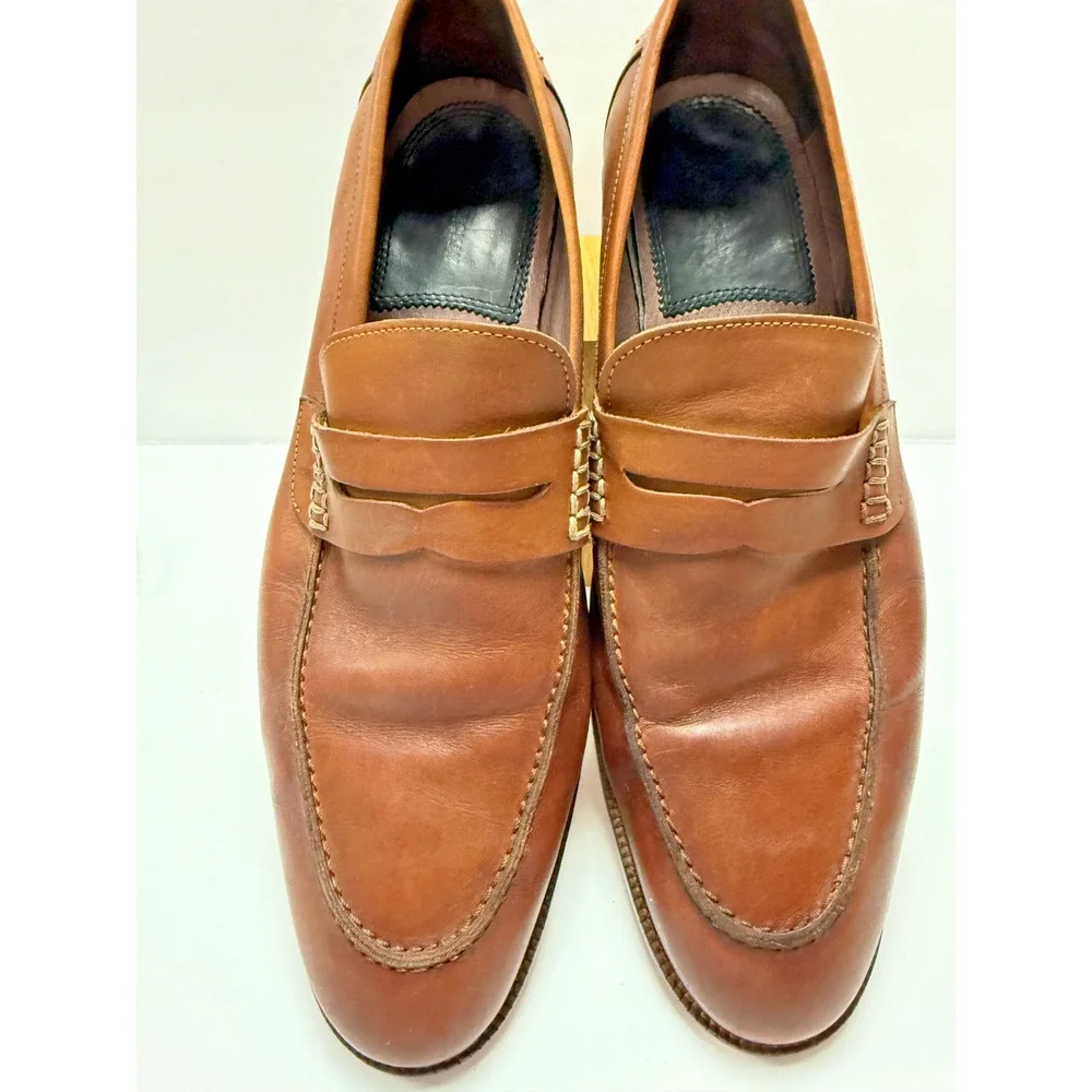 Blake McKay Brown Leather Penny Loafers Classic Dress Shoes Men’s 11